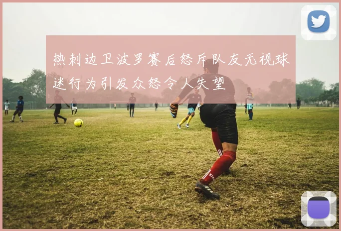热刺边卫波罗赛后怒斥队友无视球迷行为引发众怒令人失望